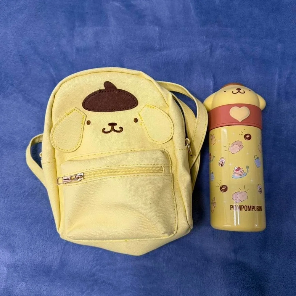 Pompompurin yellow mini bag‎ and water bottle set both new